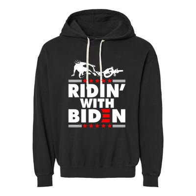 Funny Biden Falls Off Bike Ridin With Joe Biden Garment-Dyed Fleece Hoodie