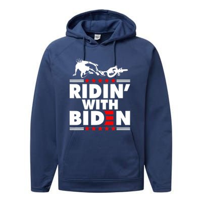 Funny Biden Falls Off Bike Ridin With Joe Biden Performance Fleece Hoodie