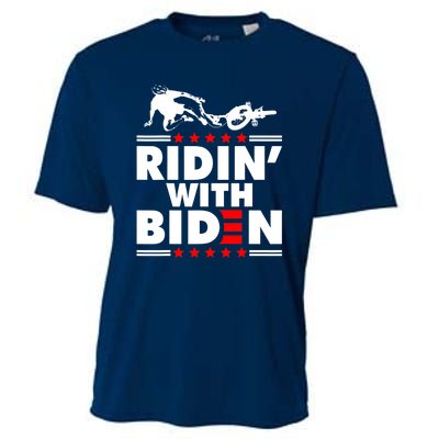 Funny Biden Falls Off Bike Ridin With Joe Biden Cooling Performance Crew T-Shirt