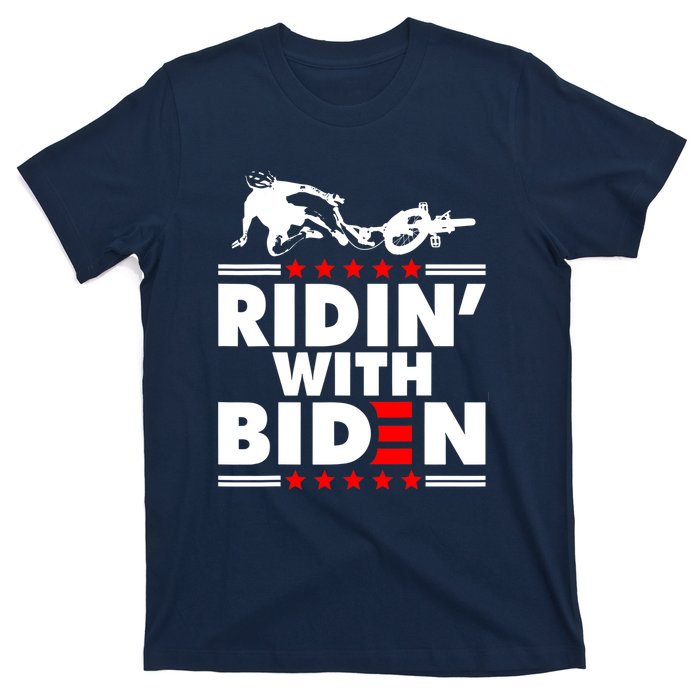 Funny Biden Falls Off Bike Ridin With Joe Biden T-Shirt