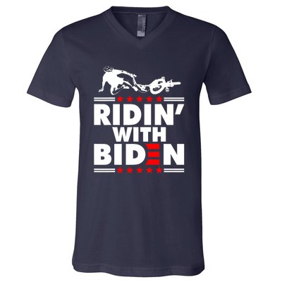 Funny Biden Falls Off Bike Ridin With Joe Biden V-Neck T-Shirt