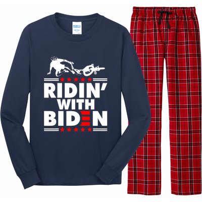 Funny Biden Falls Off Bike Ridin With Joe Biden Long Sleeve Pajama Set