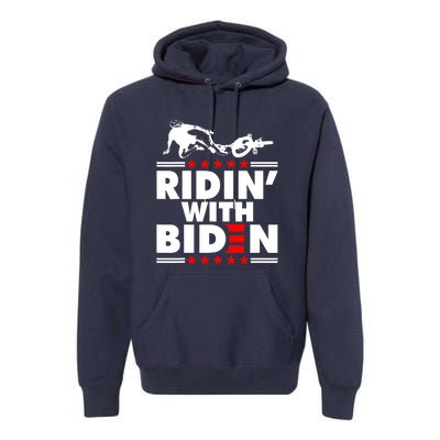 Funny Biden Falls Off Bike Ridin With Joe Biden Premium Hoodie