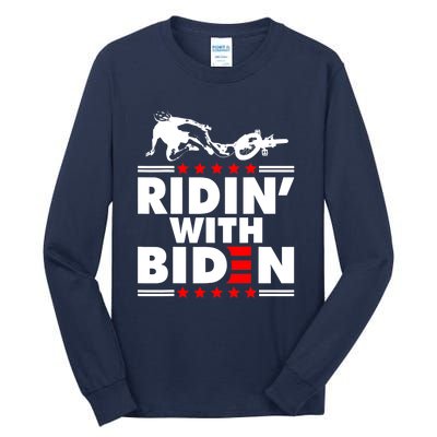 Funny Biden Falls Off Bike Ridin With Joe Biden Tall Long Sleeve T-Shirt