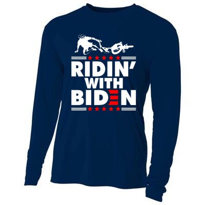 Funny Biden Falls Off Bike Ridin With Joe Biden Cooling Performance Long Sleeve Crew