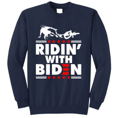 Funny Biden Falls Off Bike Ridin With Joe Biden Tall Sweatshirt