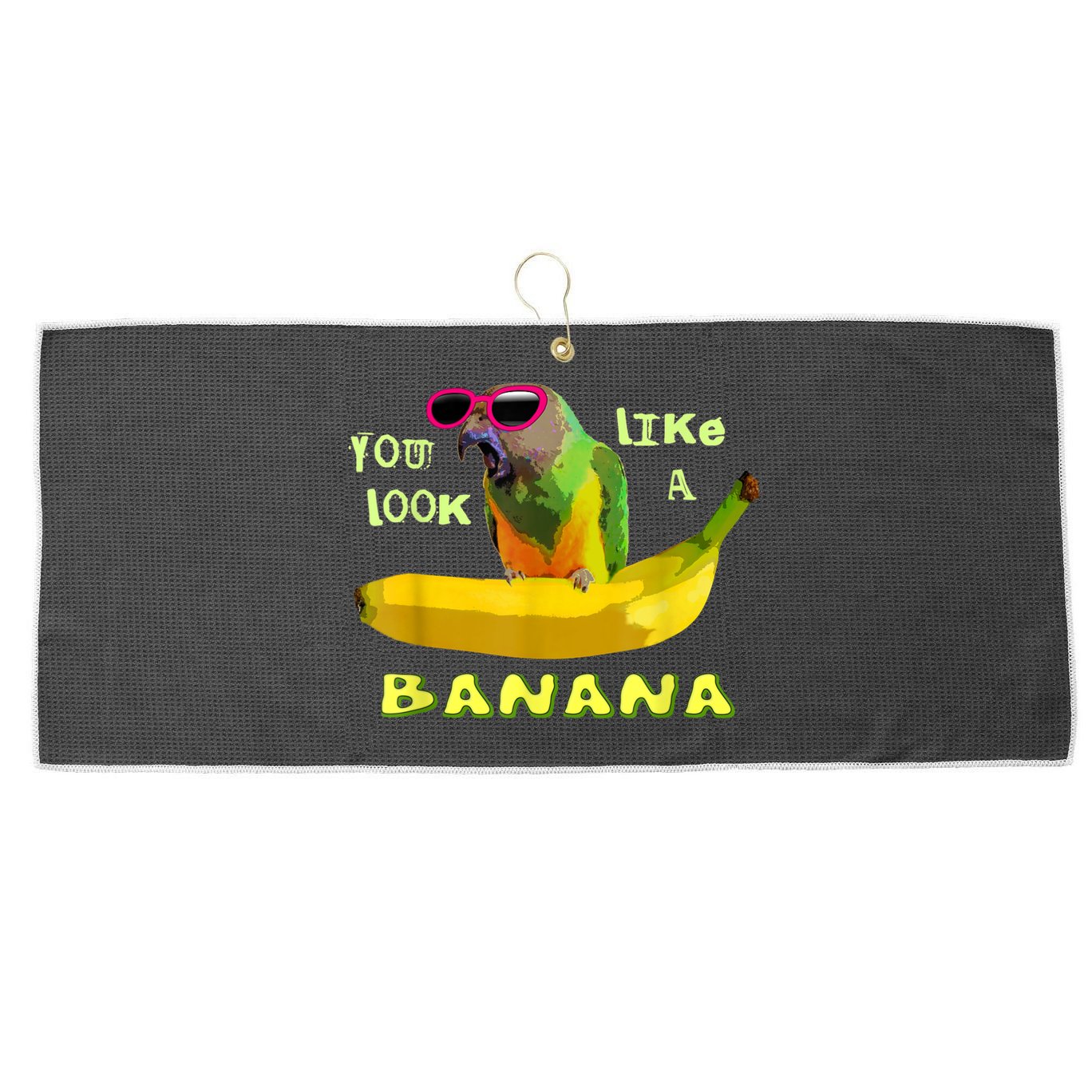 Funny Banana Large Microfiber Waffle Golf Towel