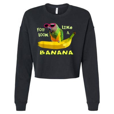 Funny Banana Cropped Pullover Crew