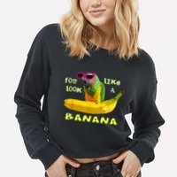 Funny Banana Cropped Pullover Crew
