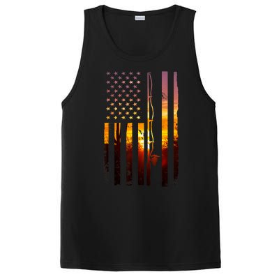 Funny Bass Fishing American Flag Fish Fisher Fisherman Usa Gift PosiCharge Competitor Tank