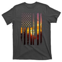 Funny Bass Fishing American Flag Fish Fisher Fisherman Usa Gift T-Shirt