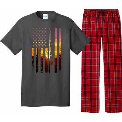 Funny Bass Fishing American Flag Fish Fisher Fisherman Usa Gift Pajama Set