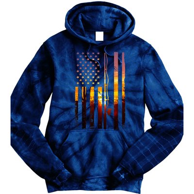 Funny Bass Fishing American Flag Fish Fisher Fisherman Usa Gift Tie Dye Hoodie