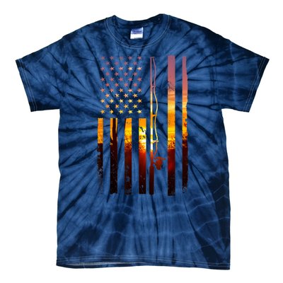 Funny Bass Fishing American Flag Fish Fisher Fisherman Usa Gift Tie-Dye T-Shirt