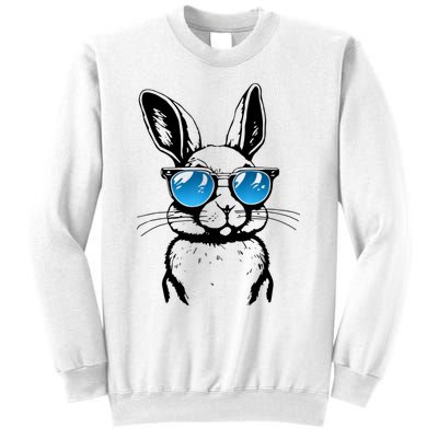 Funny Bunny Face With Sunglasses Men Easter Day Sweatshirt