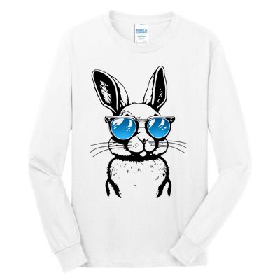 Funny Bunny Face With Sunglasses Men Easter Day Tall Long Sleeve T-Shirt