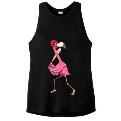 Flamingo Baseball Flamingo Playing Baseball Flamingo Ladies PosiCharge Tri-Blend Wicking Tank