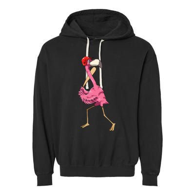 Flamingo Baseball Flamingo Playing Baseball Flamingo Garment-Dyed Fleece Hoodie