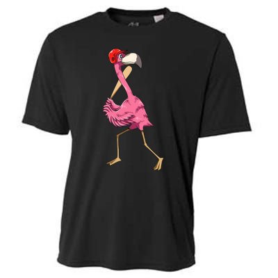 Flamingo Baseball Flamingo Playing Baseball Flamingo Cooling Performance Crew T-Shirt