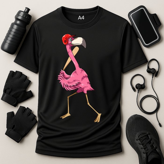 Flamingo Baseball Flamingo Playing Baseball Flamingo Performance Shirt