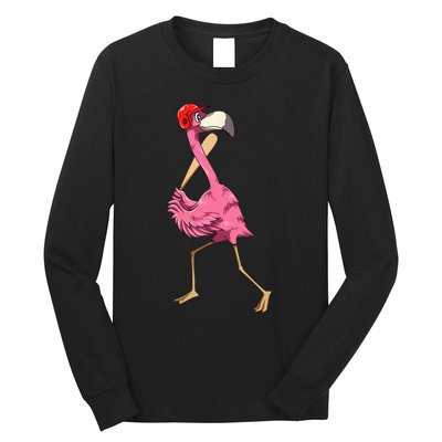 Flamingo Baseball Flamingo Playing Baseball Flamingo Long Sleeve Shirt