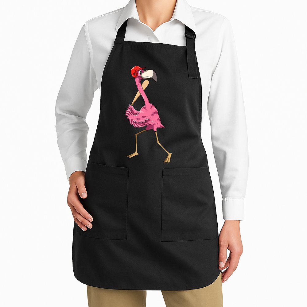 Flamingo Baseball Flamingo Playing Baseball Flamingo Apron