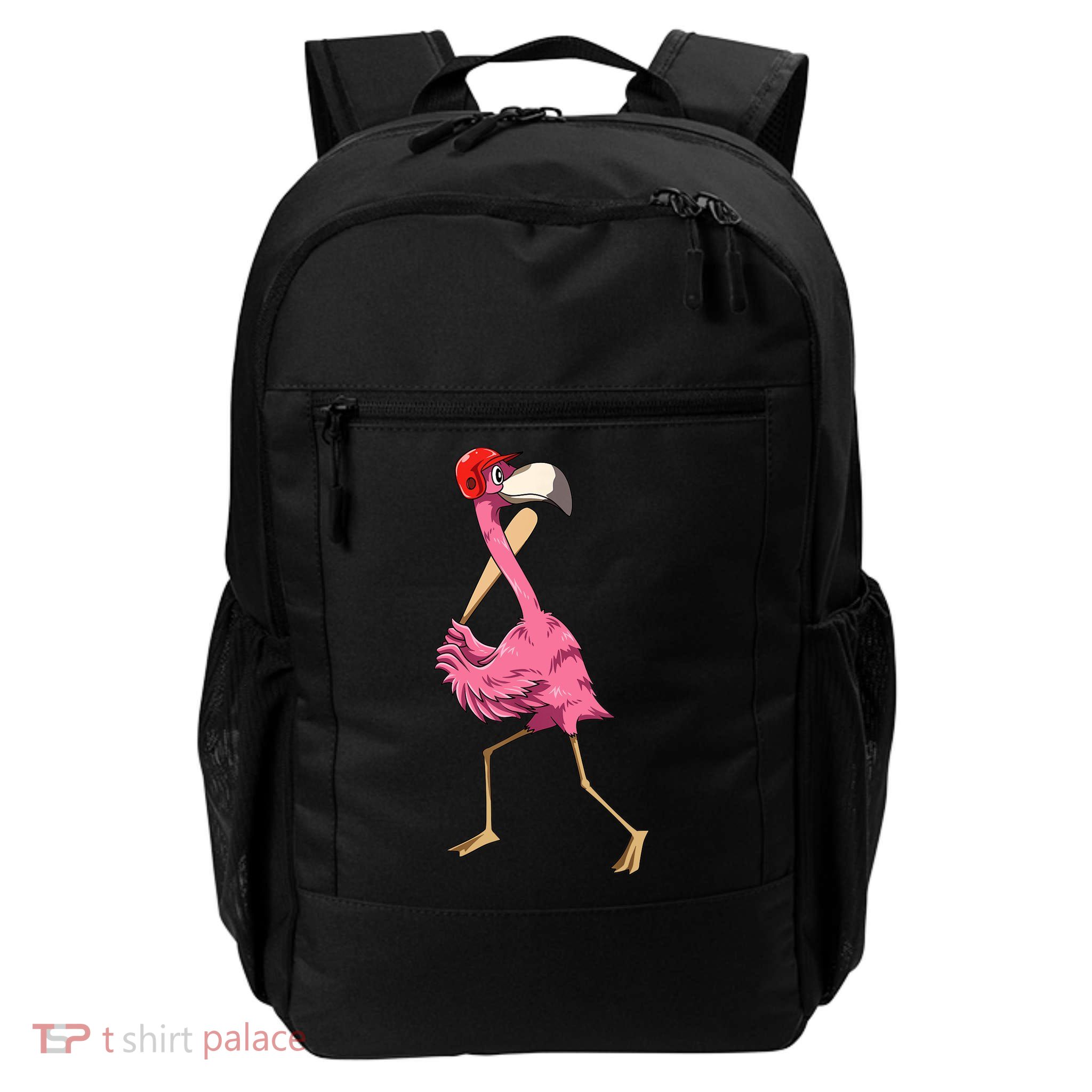 Flamingo Baseball Flamingo Playing Baseball Flamingo Backpack