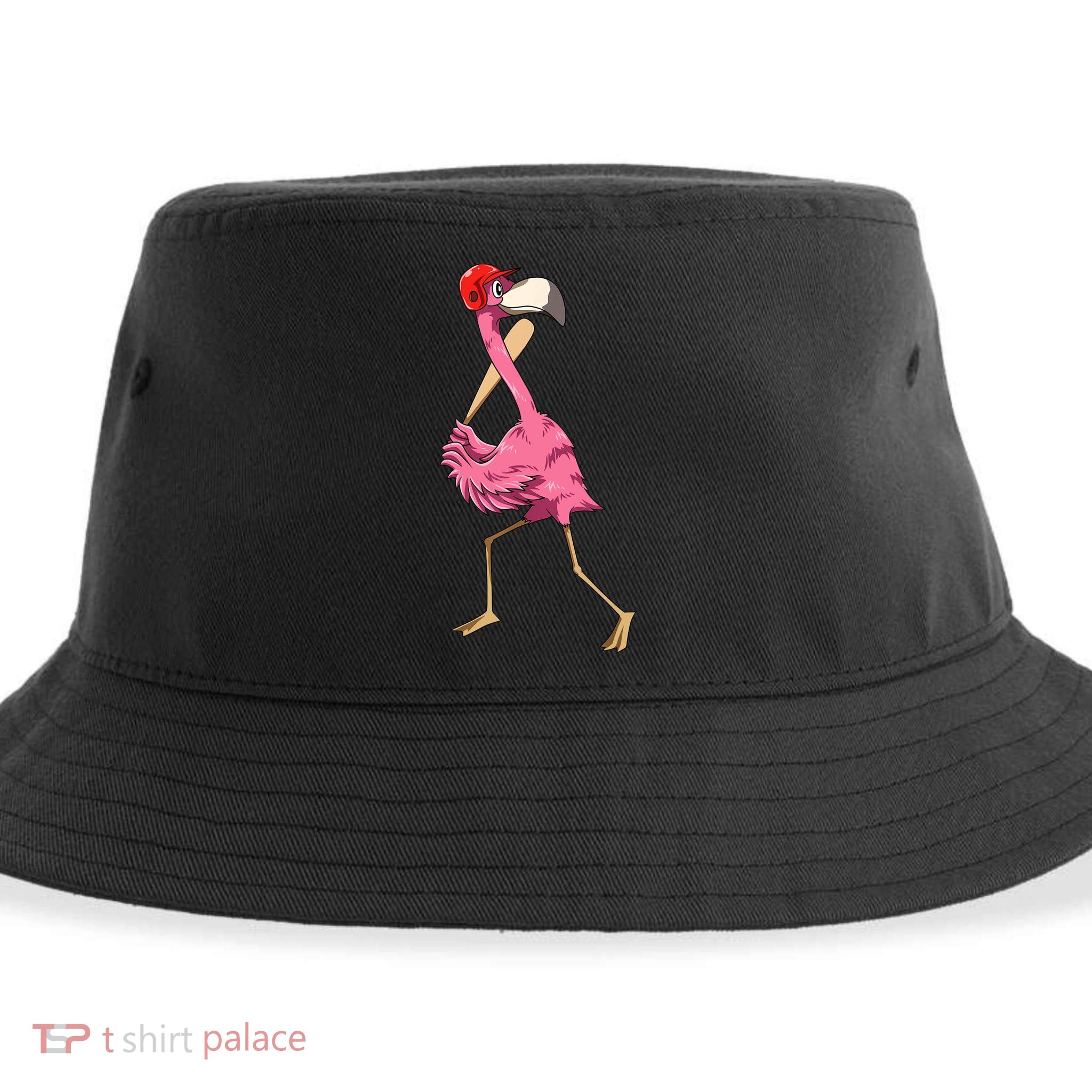 Flamingo Baseball Flamingo Playing Baseball Flamingo Sustainable Bucket Hat
