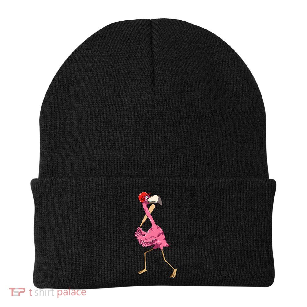 Flamingo Baseball Flamingo Playing Baseball Flamingo Beanie