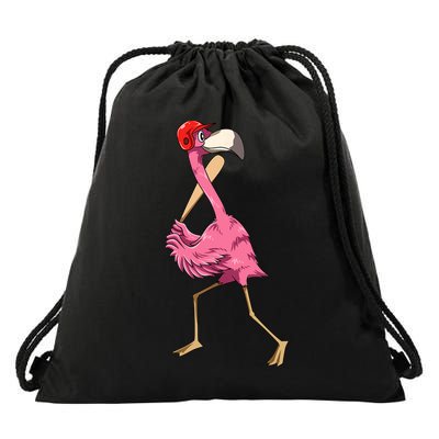 Flamingo Baseball Flamingo Playing Baseball Flamingo Drawstring Bag