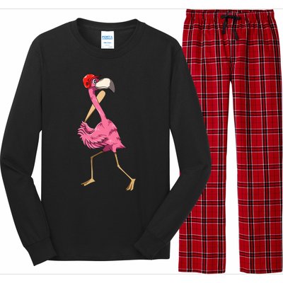 Flamingo Baseball Flamingo Playing Baseball Flamingo Long Sleeve Pajama Set