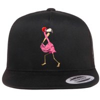 Flamingo Baseball Flamingo Playing Baseball Flamingo Flatbill Hat