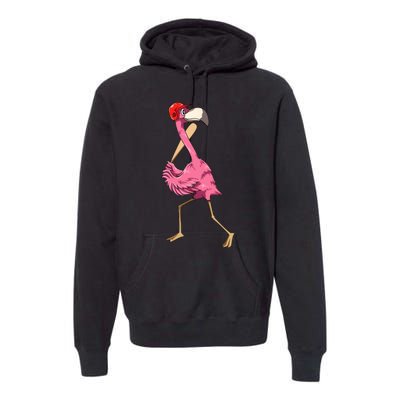 Flamingo Baseball Flamingo Playing Baseball Flamingo Premium Hoodie