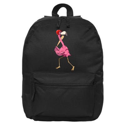 Flamingo Baseball Flamingo Playing Baseball Flamingo 16 in Basic Backpack