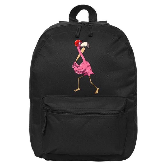 Flamingo Baseball Flamingo Playing Baseball Flamingo 16 in Basic Backpack