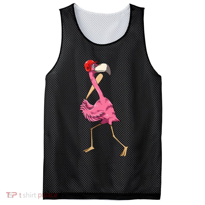 Flamingo Baseball Flamingo Playing Baseball Flamingo Mesh Reversible Basketball Jersey Tank