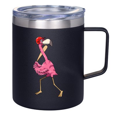 Flamingo Baseball Flamingo Playing Baseball Flamingo 12oz Stainless Steel Coffee Mug