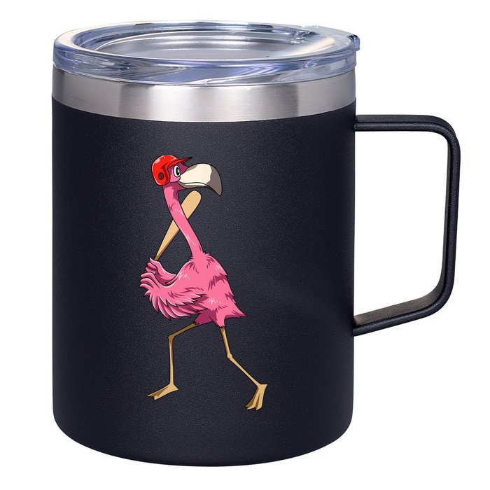 Flamingo Baseball Flamingo Playing Baseball Flamingo 12oz Stainless Steel Coffee Mug