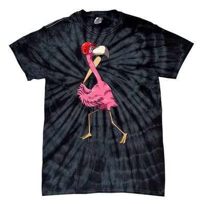 Flamingo Baseball Flamingo Playing Baseball Flamingo Tie-Dye T-Shirt