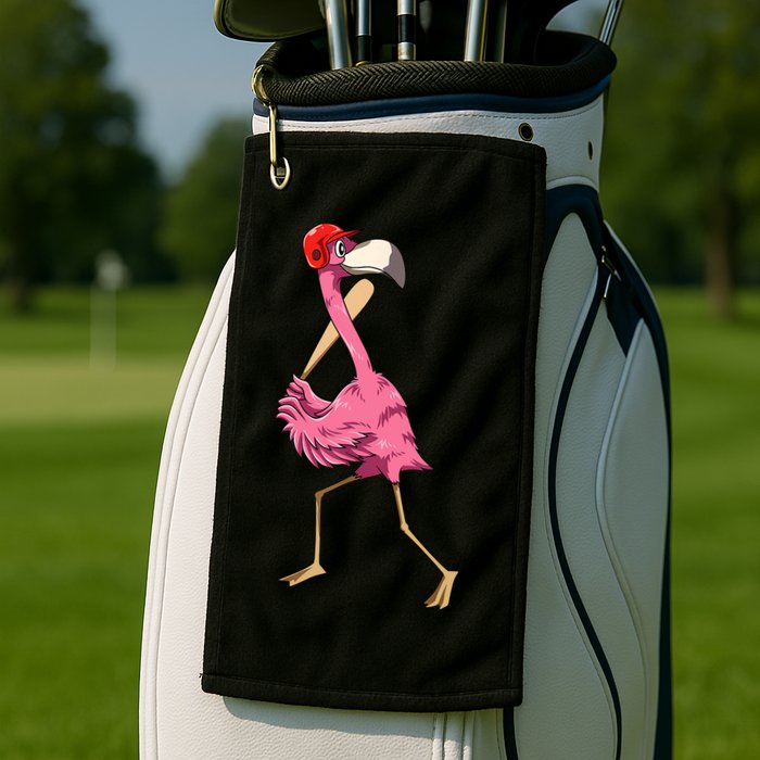 Flamingo Baseball Flamingo Playing Baseball Flamingo Golf Towel