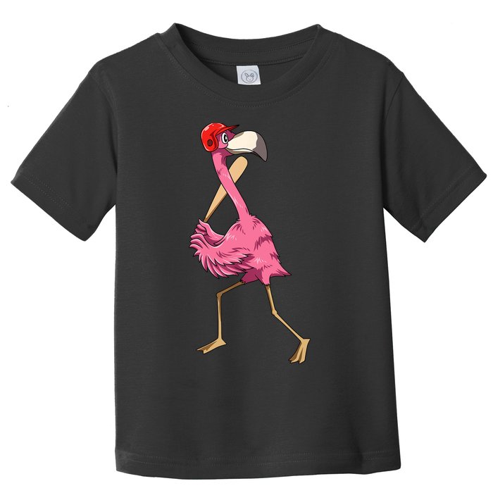 Flamingo Baseball Flamingo Playing Baseball Flamingo Toddler T-Shirt