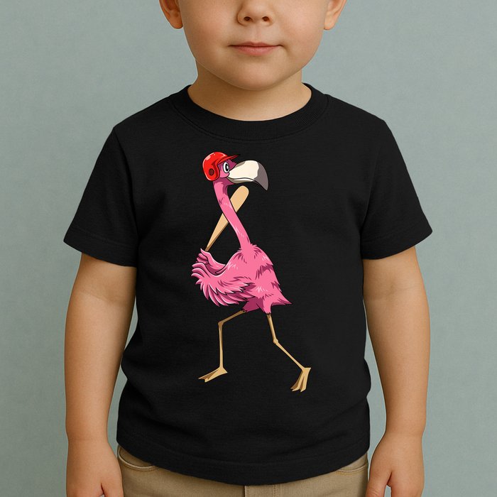 Flamingo Baseball Flamingo Playing Baseball Flamingo Toddler T-Shirt