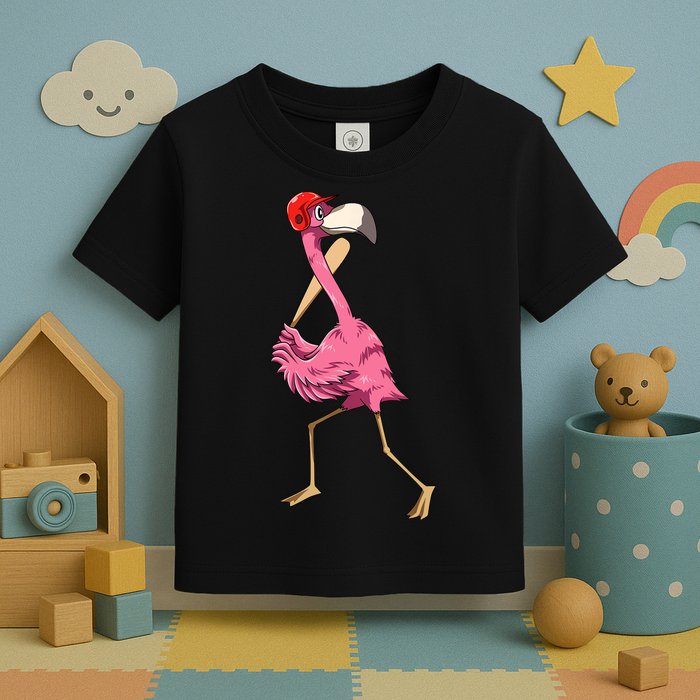 Flamingo Baseball Flamingo Playing Baseball Flamingo Toddler T-Shirt