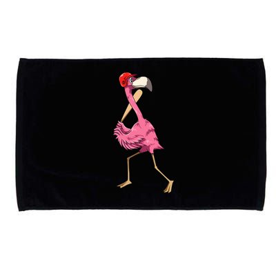Flamingo Baseball Flamingo Playing Baseball Flamingo Microfiber Hand Towel
