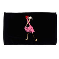 Flamingo Baseball Flamingo Playing Baseball Flamingo Microfiber Hand Towel
