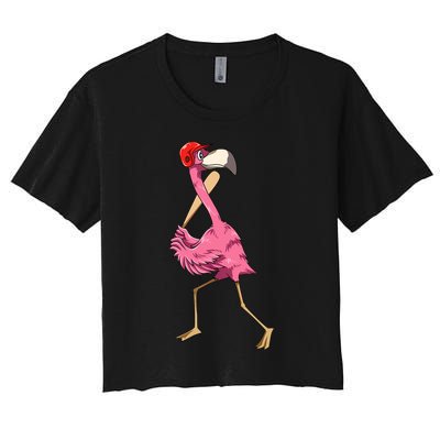 Flamingo Baseball Flamingo Playing Baseball Flamingo Crop Top
