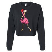 Flamingo Baseball Flamingo Playing Baseball Flamingo Cropped Pullover Crew