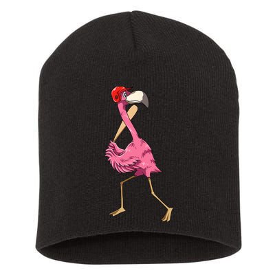 Flamingo Baseball Flamingo Playing Baseball Flamingo Short Acrylic Beanie