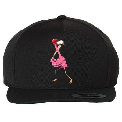 Flamingo Baseball Flamingo Playing Baseball Flamingo Wool Snapback Cap