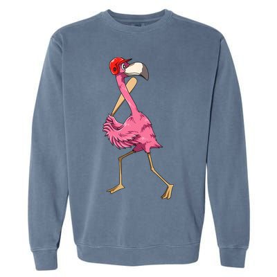 Flamingo Baseball Flamingo Playing Baseball Flamingo Garment-Dyed Sweatshirt